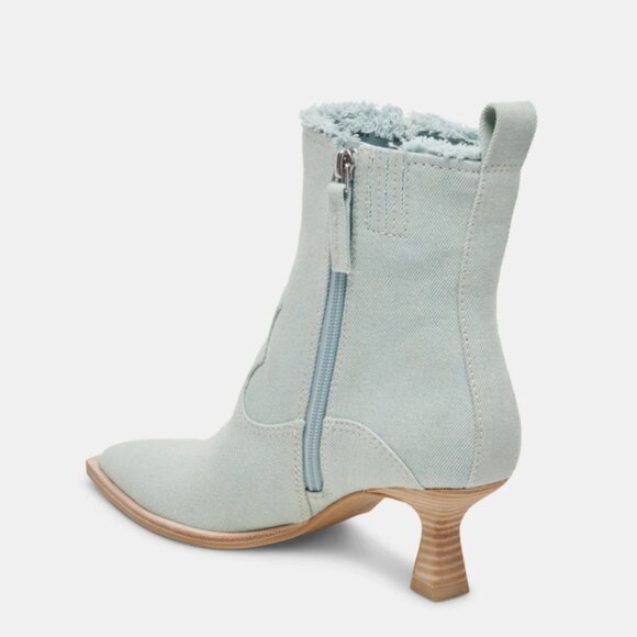 NEW DOLCE VITA Austin Kitten Heel Booties in Light Blue Denim for women 2510 4M2 - Picture 4 of 9